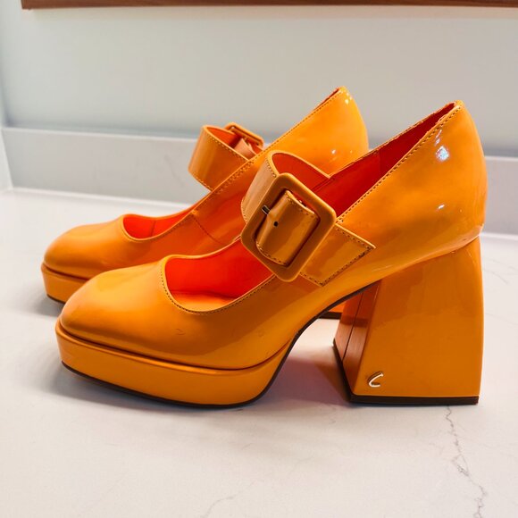 Circus by Sam Edelman Khiara Platform Mary Jane Pumps, Orange, Size 7 - Picture 1 of 6